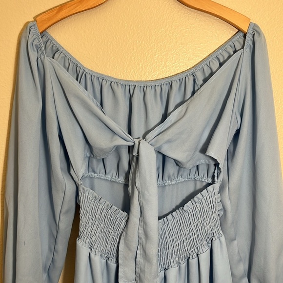 Zaful Light Blue Open Back Dress - Picture 8 of 13